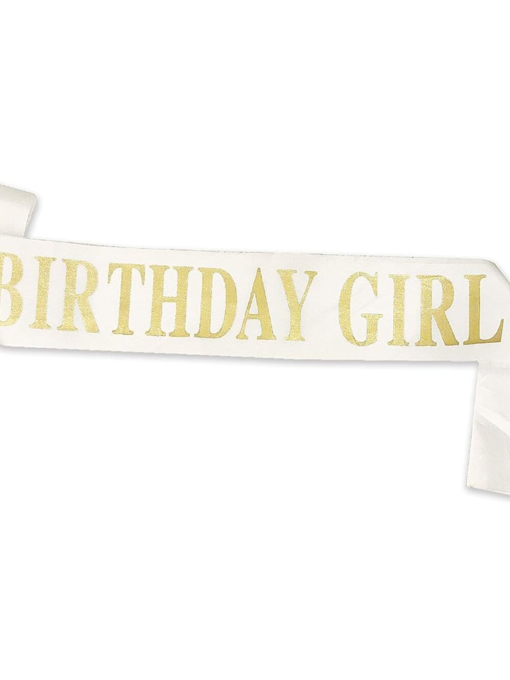 Birthday Sash for Girls White Satin Birthday Girl Sash with Gold Glitter Letteri